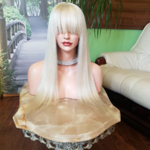 Wera – Peruka naturalna blond z grzywką 60cm