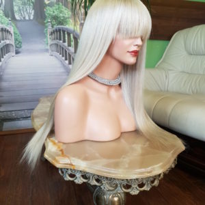 Wera – Peruka naturalna blond z grzywką 60cm