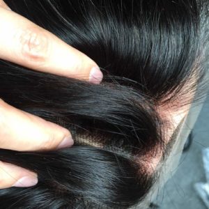 Topper MARLENA – Włosy naturalne z mikroskórą Czarny #1b 30cm