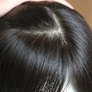 Topper MARLENA – Włosy naturalne z mikroskórą Czarny #1b 30cm