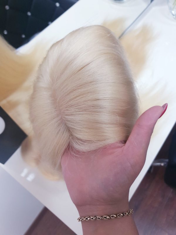 Tupet z włosów brazylijskich z mikroskórą 30cm Blond #613