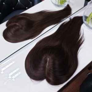Topper WIKTORIA – włosy naturalne Brąz #4 35cm
