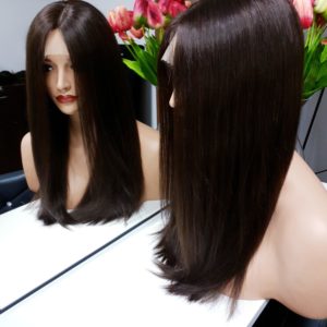 Celine – Peruka naturalna ciemny brąz proste włosy