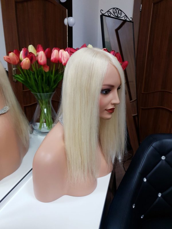 Topper z włosów słowiańskich 35cm Blonde