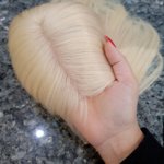 Topper JENNY  – Włosy naturalne 30-35cm blond Ekstra cienka skóra