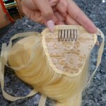 Kitka kucyk z włosów naturalnych 50cm 80gr Blond #613