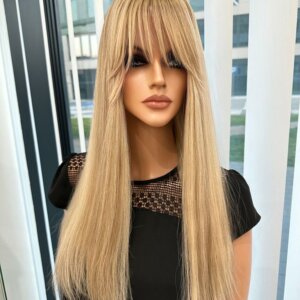Topper Ania –  Włosy naturalne Blond Baleyage 55cm Grzywka