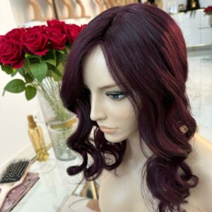 Topper Violette –  Włosy naturalne fioletowy brąz 45cm