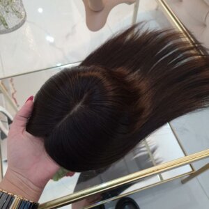 Topper DAISY –  Włosy naturalne proste push-up #1b 40cm