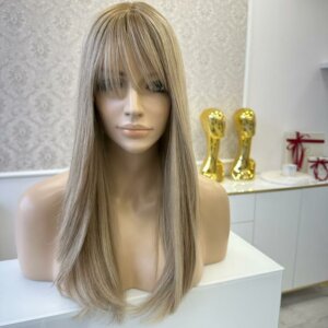Topper Aria –  Włosy naturalne Blond Baleyage 55cm Grzywka